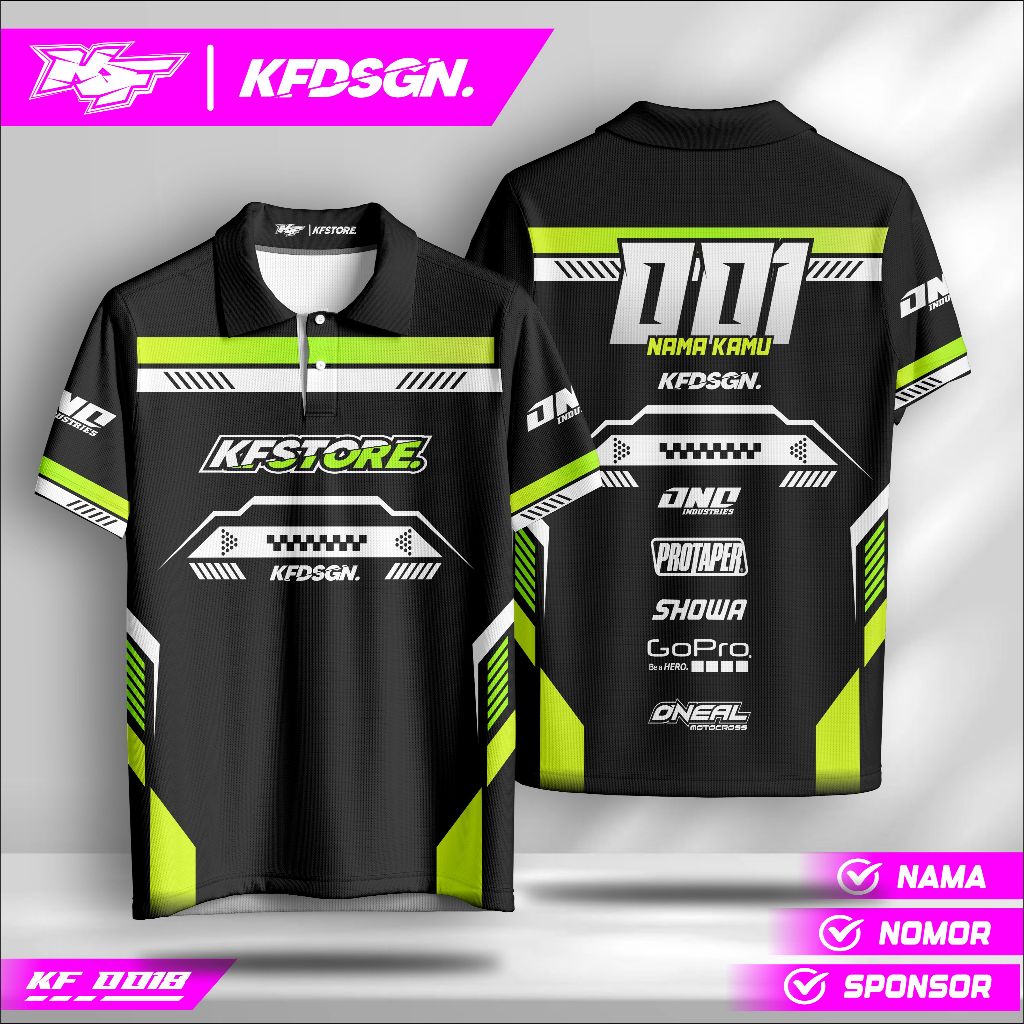 Kaos Jersey Custom Nama – Baju Racing Drag Bike Trail Supermoto | Desain Bebas