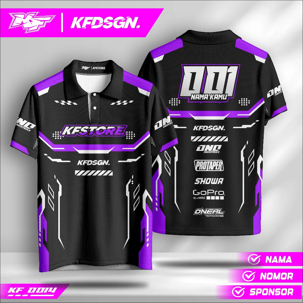 Jersey Custom Nama Balap – Fullprint Keren | Bisa Tambah Logo Tim & Warna Bebas