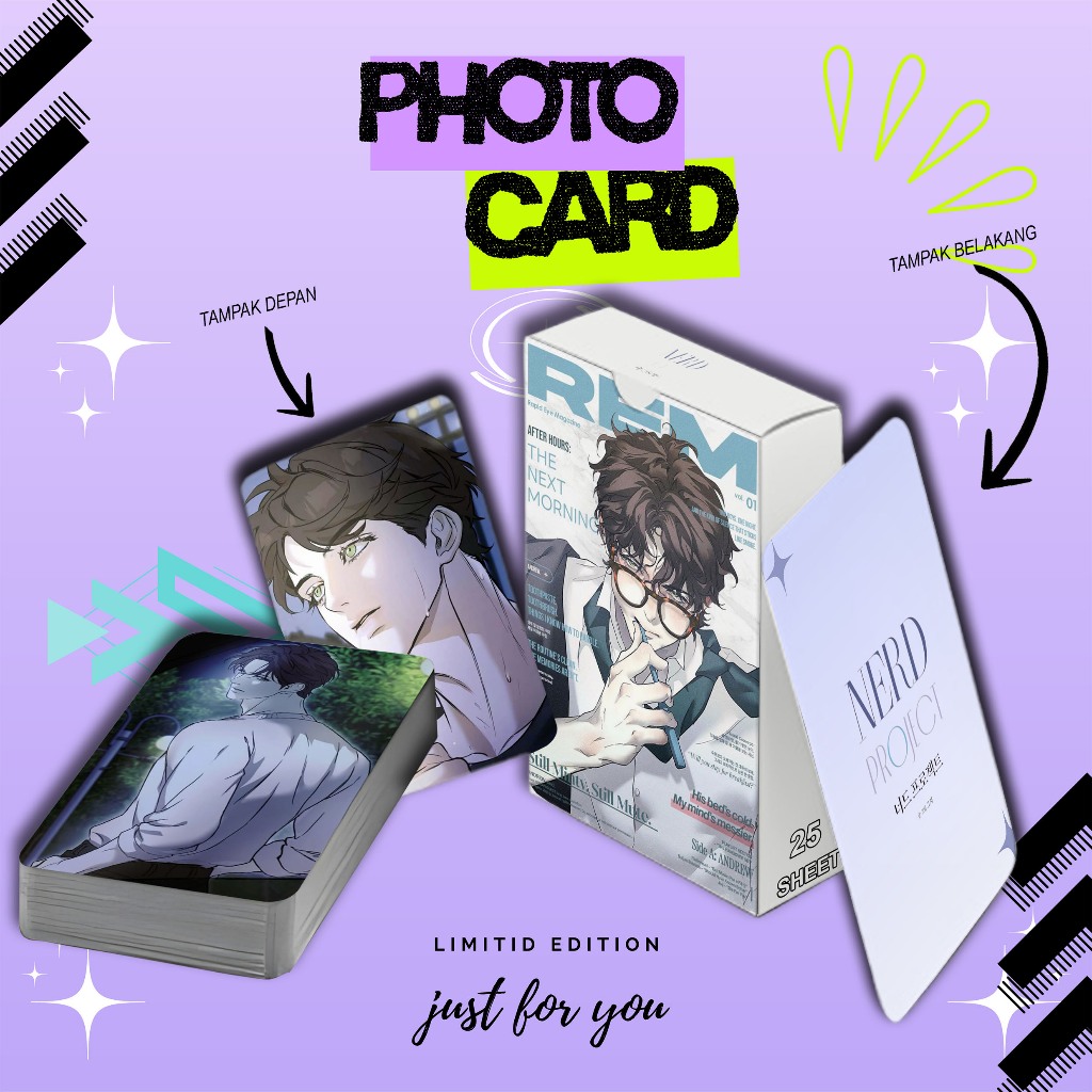 PHOTOCARD SET ANDREW YOUNG MANHWA NERD PROJECT PREMIUM 25 SHEET FREE BOX