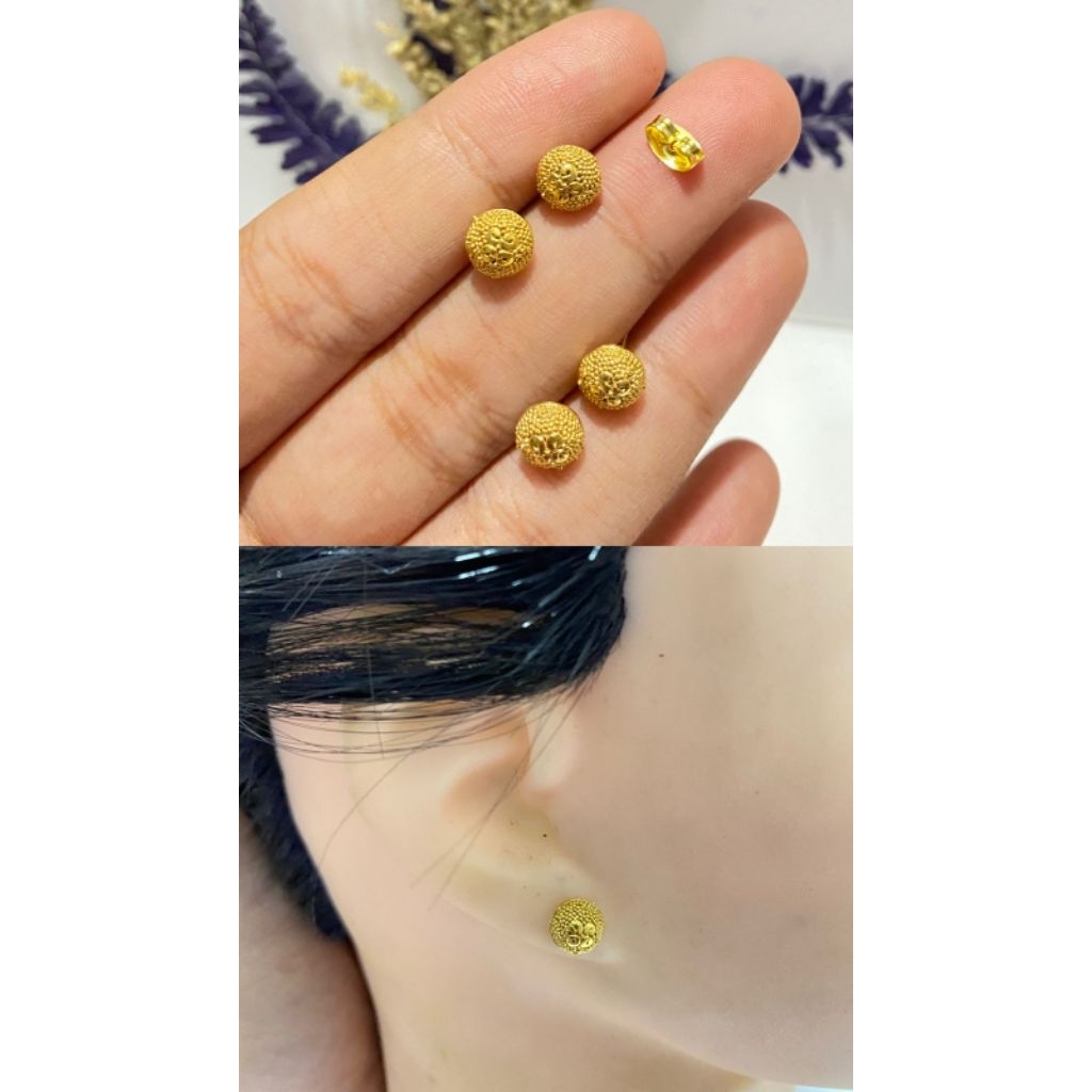 Aksesorid Baliku//Sumpel pasir kuningan//Anting wanita dewasa