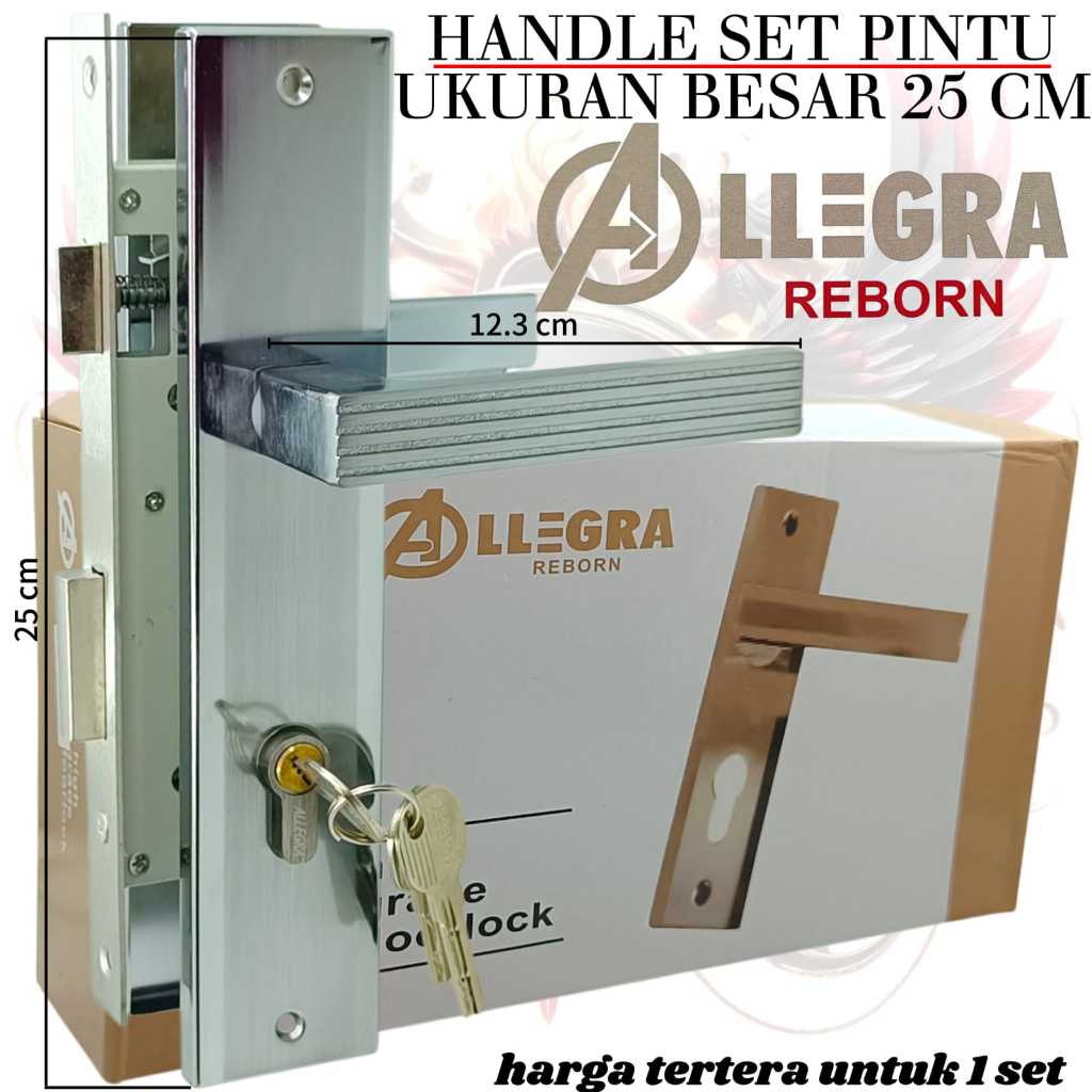 kunci pintu besar 25cm ALLEGRA  handle pintu 1 set kotak(XL)