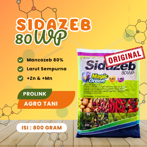 SIDAZEB 80WP 800 GRAM - FUNGISIDA KONTAK ATASI JAMUR TANAMAN + MAGIC GREEN ZINC & MN