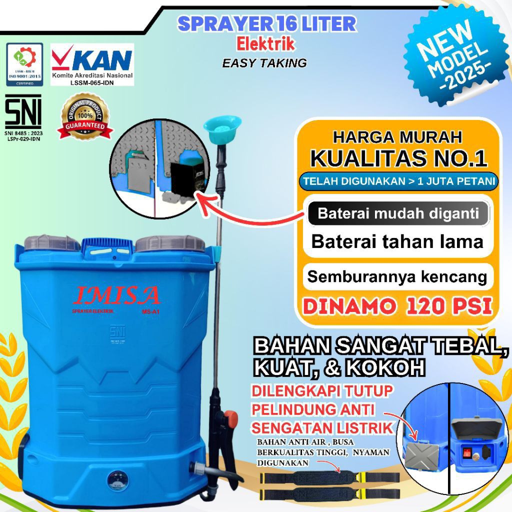 SPRAYER ELEKTRIK MERK IMISA 16L Dinamo 120 PSI Semburannya Kenceng