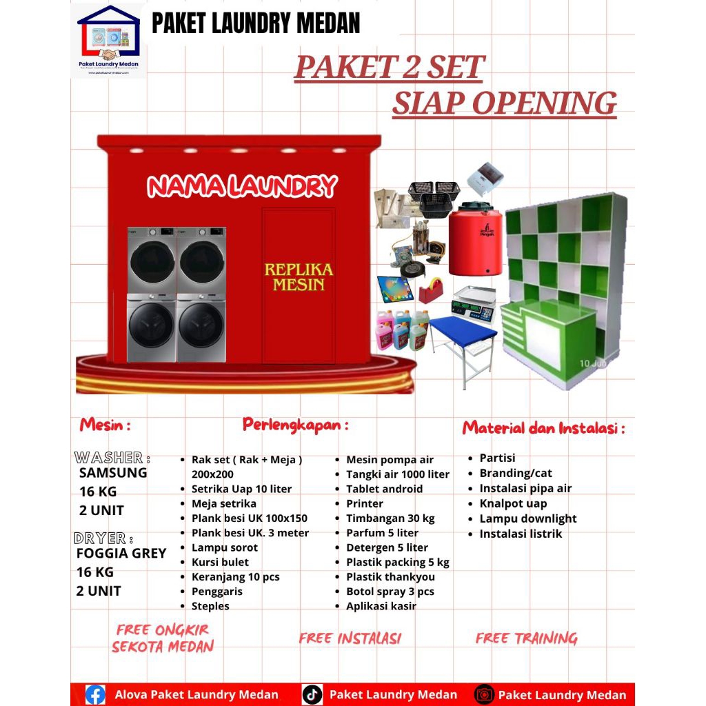 Paket usaha laundry 2 stack mesin