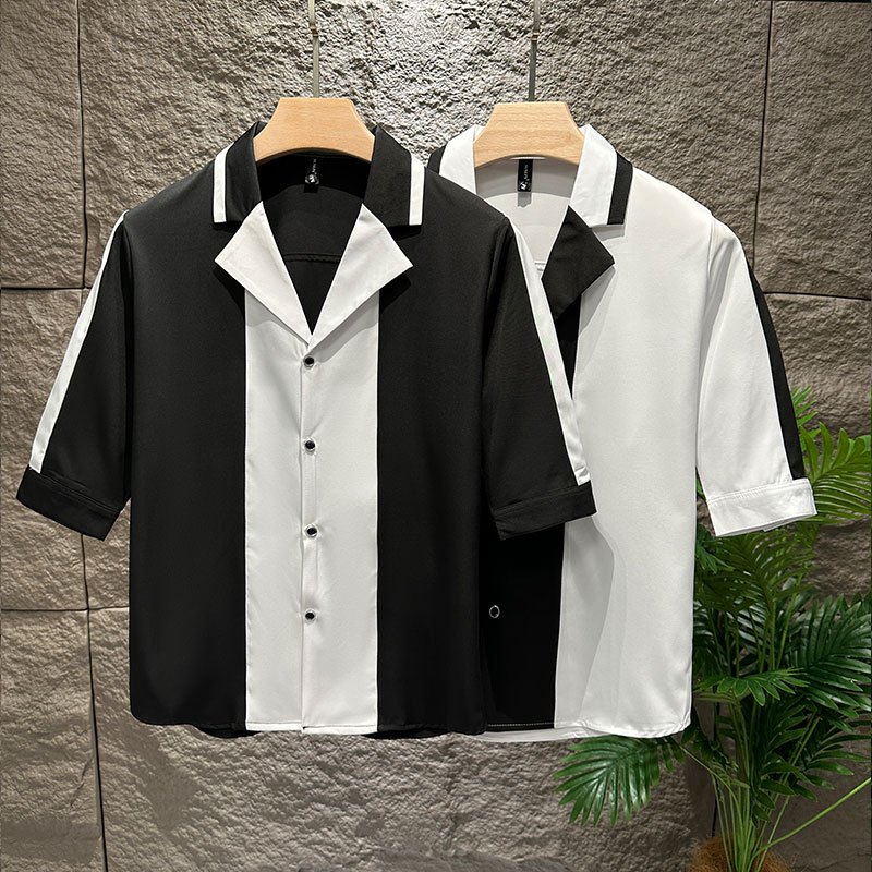 Kemeja Pria Fashion Korea Lengan Pendek Dua Warna | Kemeja Stylish Casual Pria Kekinian
