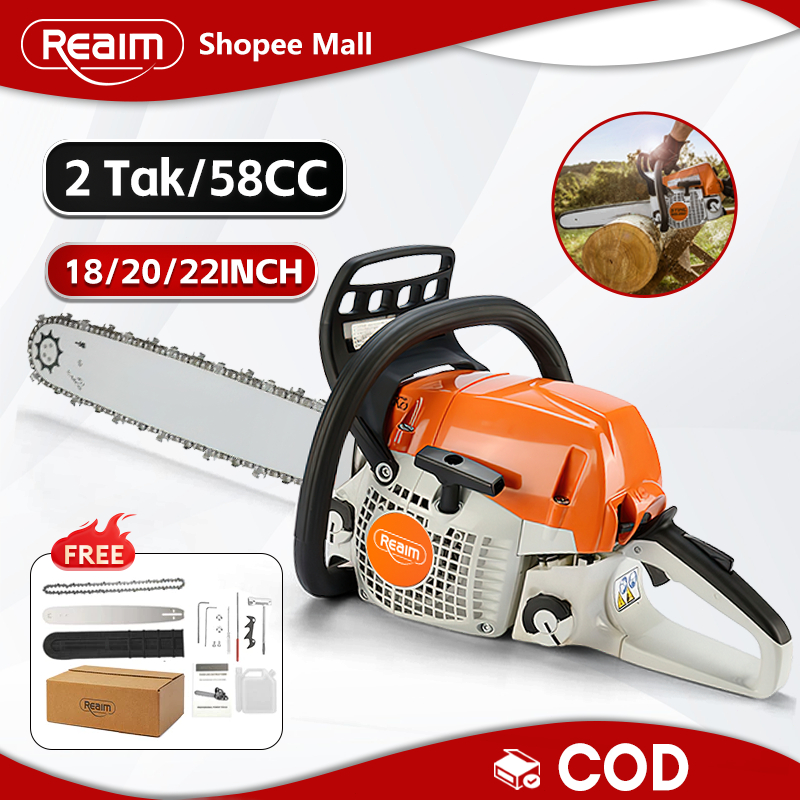 TERLARIS REAIM Chainsaw 20/22 Inch senso 52CC Mesin Potong Kayu Gergaji Mesin 2 / 4 Tak sinso Untuk