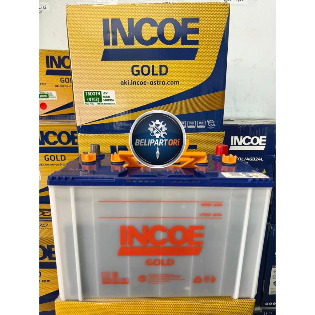 AKI INCOE 75 AMPER N70Z / 75D31R JAMINAN 100% ORIGINAL