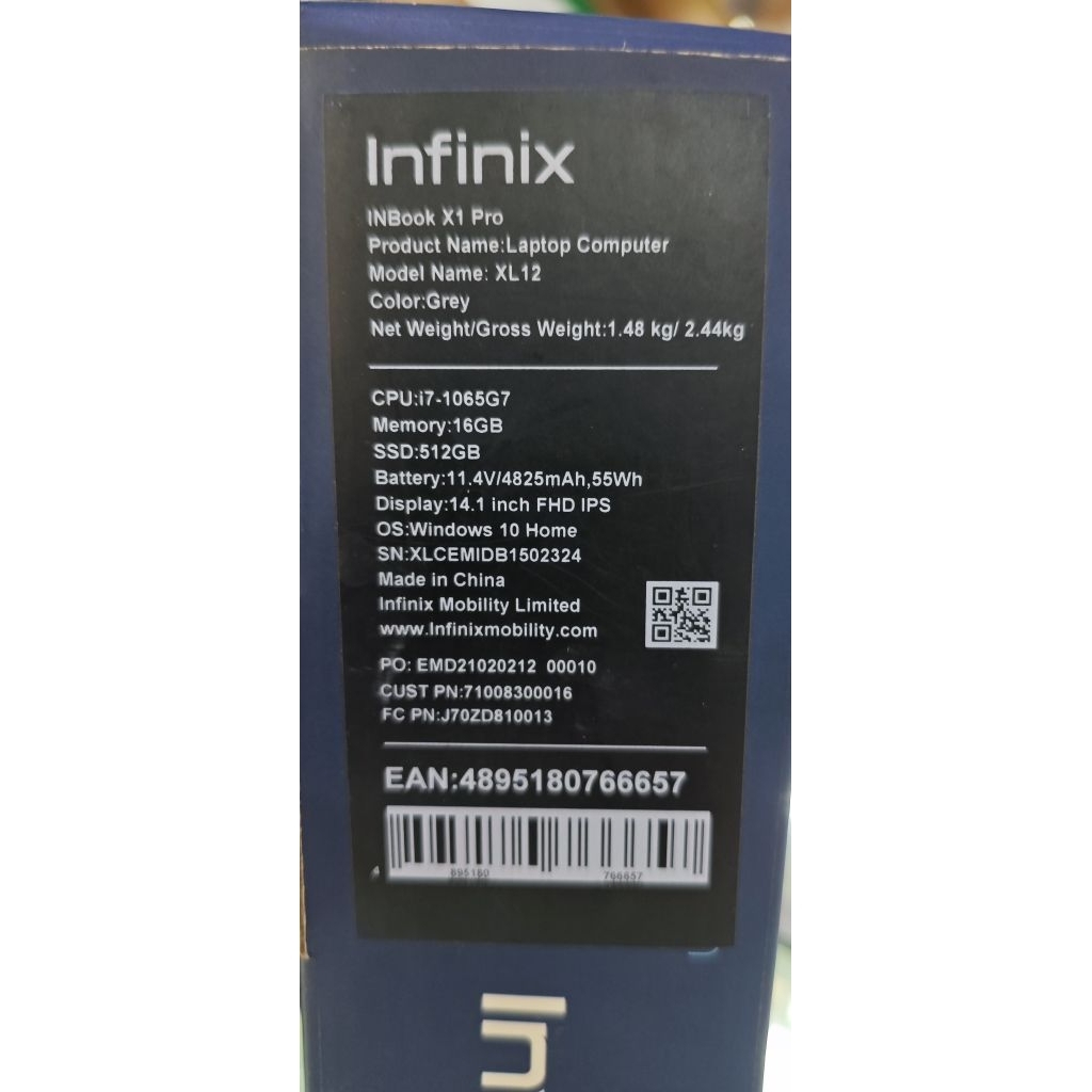 Infinix inbook x1 pro i7