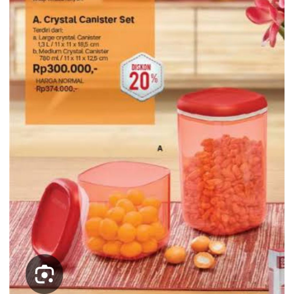 Tupperware crystal canister set