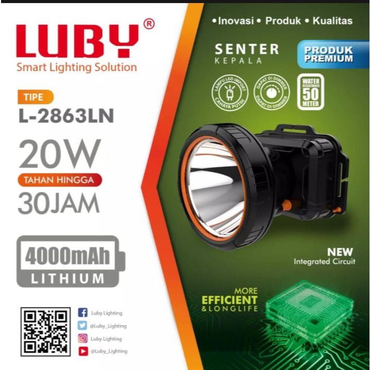 senter kepala luby 20 watt 2863 waterproof