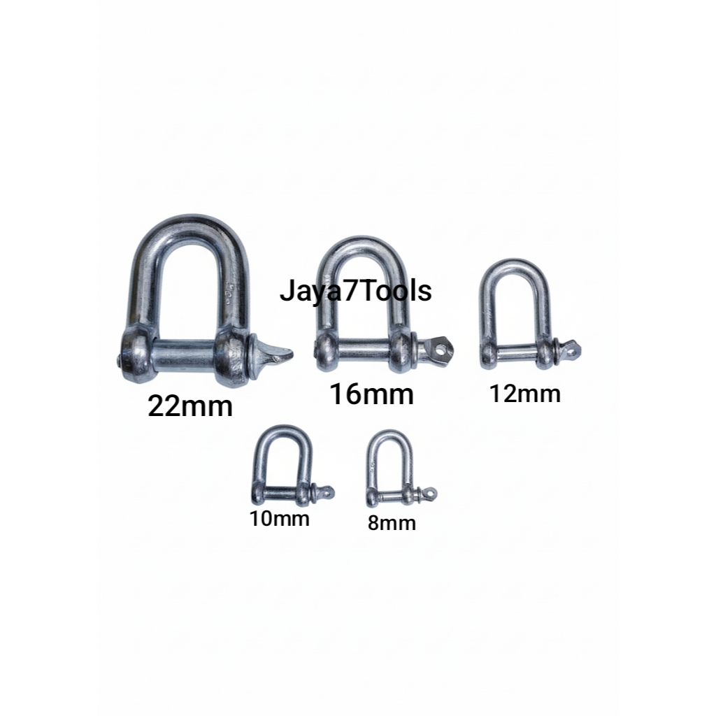 D Shackle/ Segel U/ Shackle D Ukuran 22mm - 16mm - 12mm - 10mm - 8mm/ Clamp Sambungan Rantai