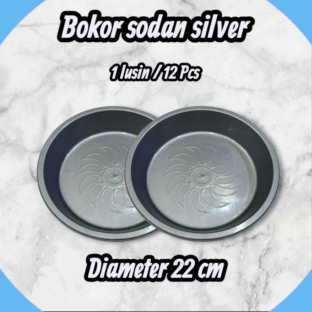 LOYANG 22 CM SILVER BOKOR BANTEN SODAN PLASTIK TEBAL MURAH BERKWALITAS SERBAGUNA