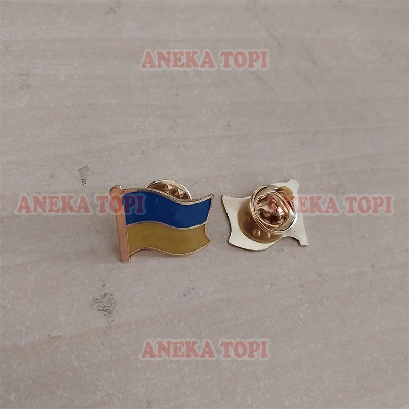Pin Bendera Ukraina Pin Bros Ukraina Bahan Logam - Aneka Topi