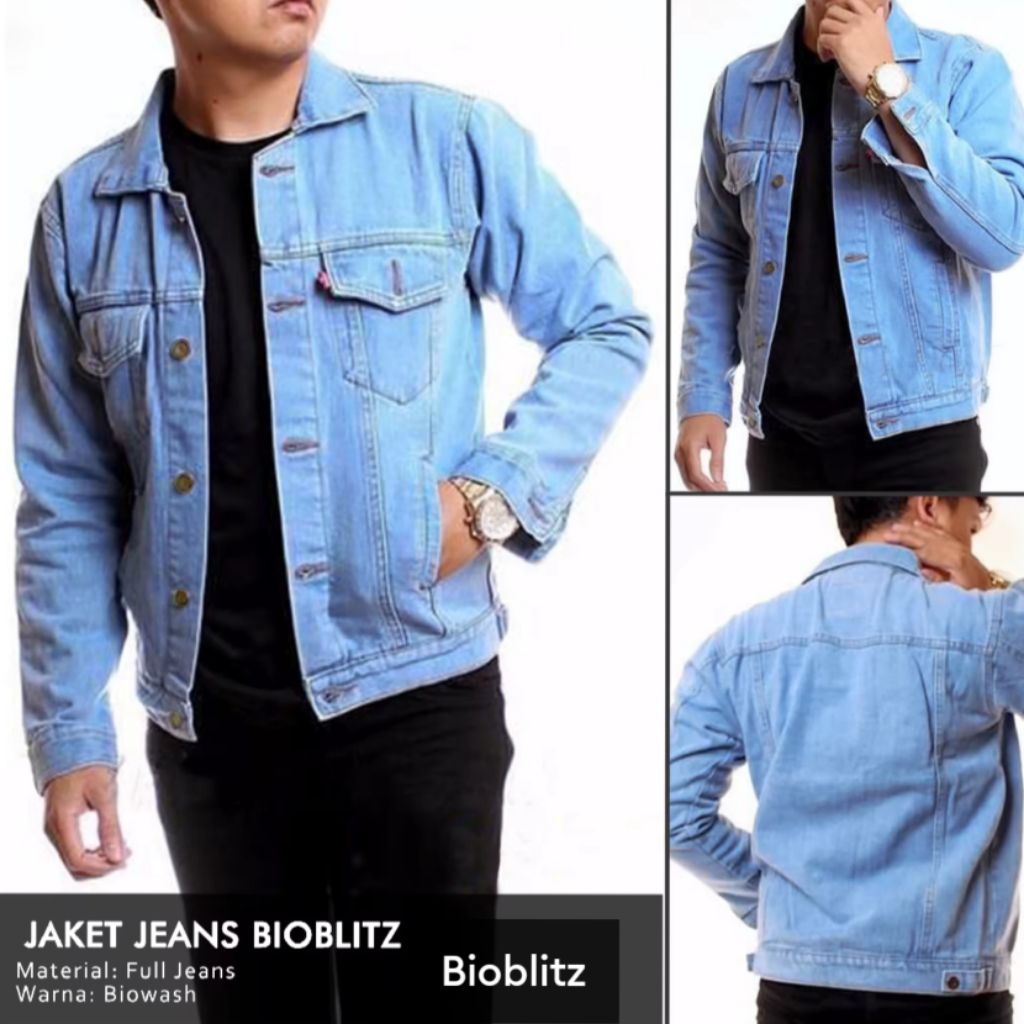 Jaket Denim Jeans Pria Elegan Mewah Santai Banyak Pilihan Warna Ukuran Remaja Hingga Dewasa Jumbo Bi