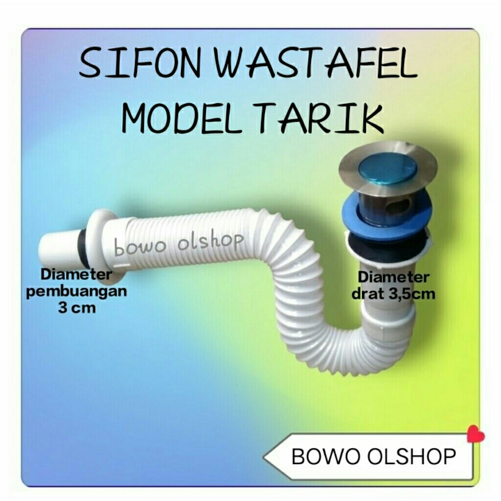 Sifon angsa fleksibel Sifon wastafel model tarik Selang plastik fleksibel SOLIGEN