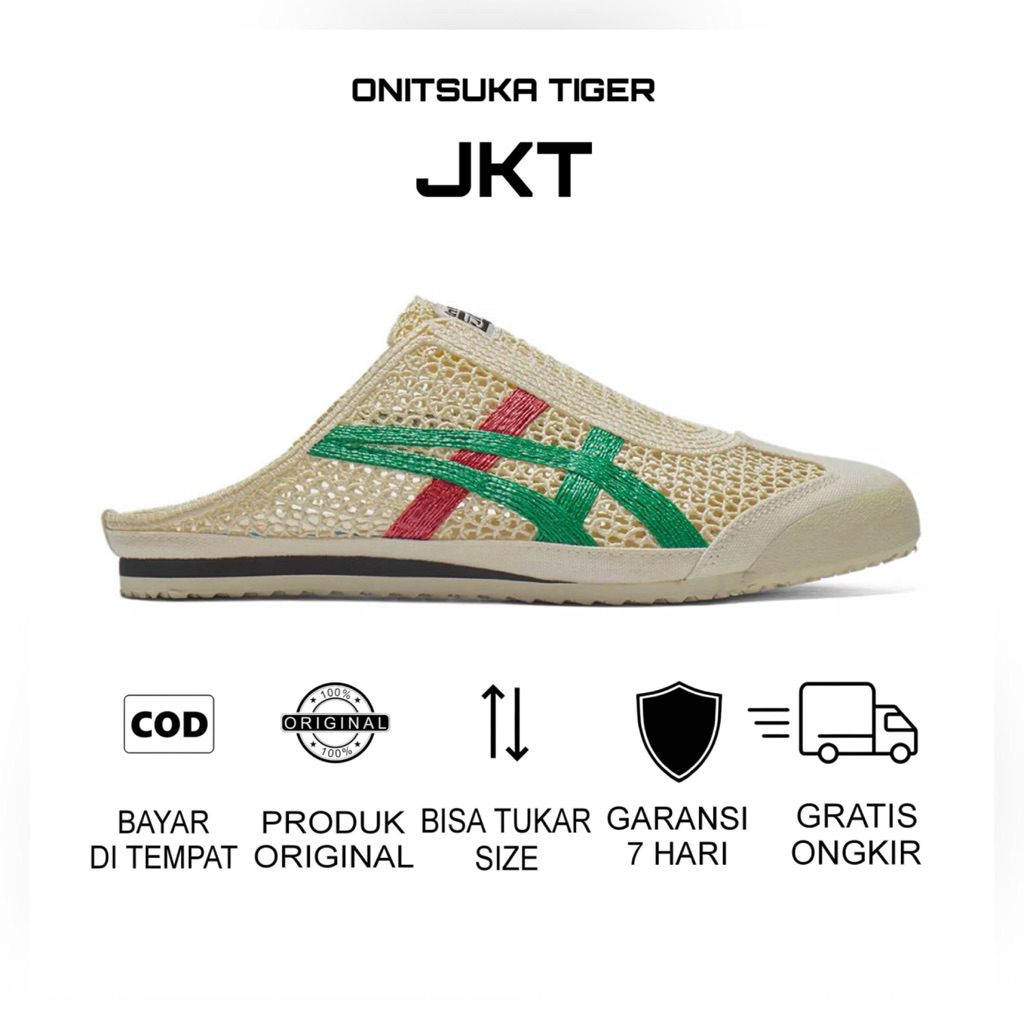 Sepatu Onitsuka Tiger Mexico 66 Sabot Brich Green Original / Sepatu Wanita / Sandal Wanita / Sneaker
