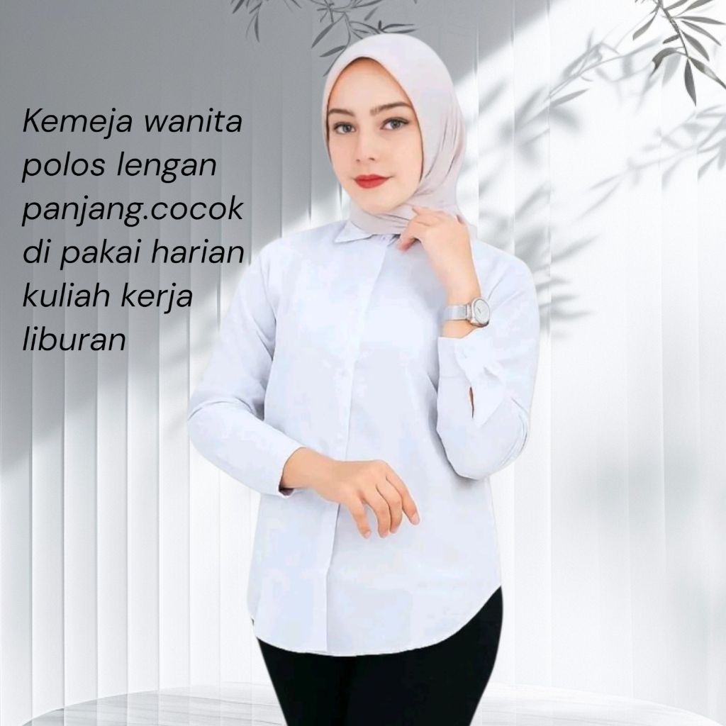kemeja wanita polos atasan wanita kekinian kemeja putih wanita baju wanita kemeja&blouse