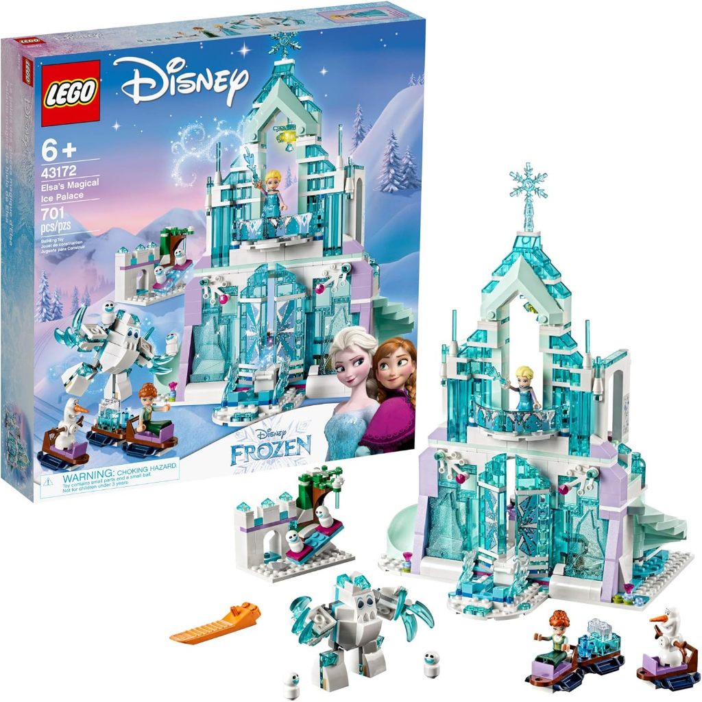 LEGO Disney Frozen Elsa's Magical Ice Palace 43172 Toy Castle Building Kit with Mini Dolls,