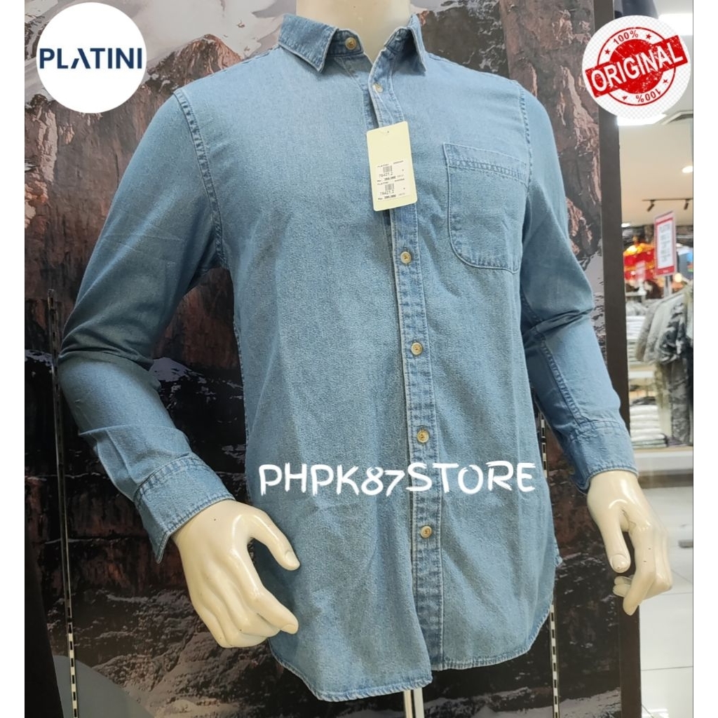 PLATINI KEMEJA PANJANG PRIA ORIGINAL,KEMEJA PANJANG POLOS. SLIM FIT