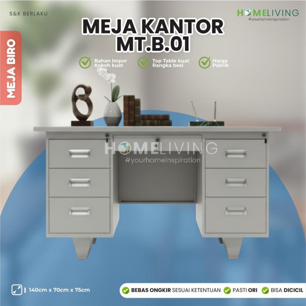 HOMELIVING - MEJA KANTOR BESI - MEJA KERJA - MEJA BELAJAR - KURSI KANTOR
