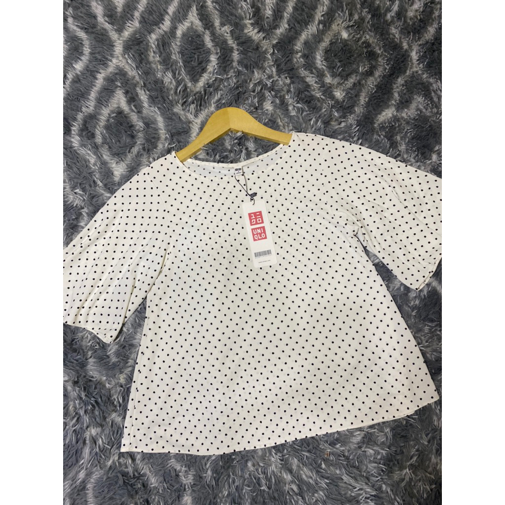 Blouse polkadot/Blouse crop/Blouse kekinian