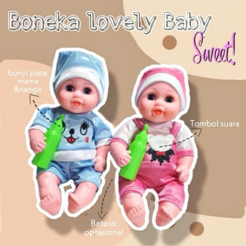 Mainan Anak Boneka Nangis / Bayi Boneka / Boneka Nangis / Boneka Bayi 4 Fungsi Boneka Bisa Bunyi Mam