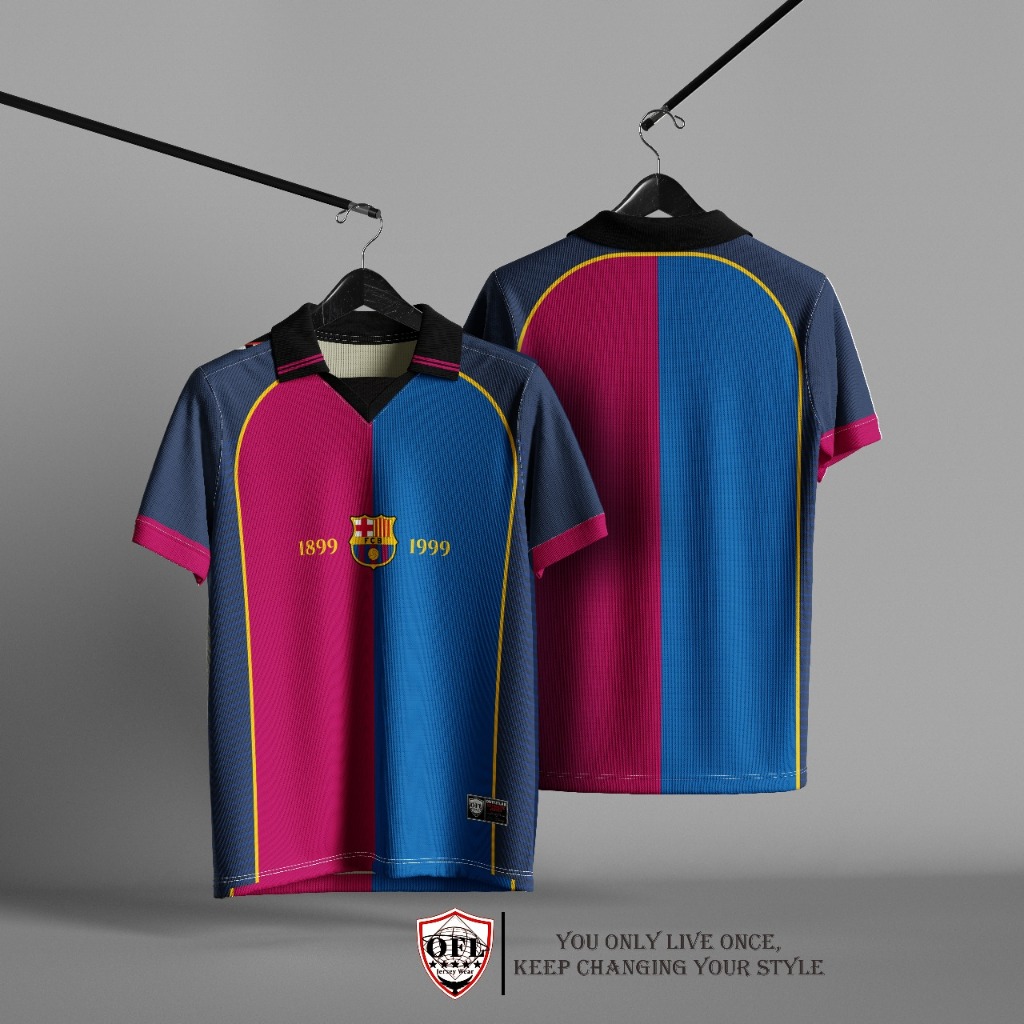 jersey Retro Fantasy Barcelona Full Printing || Jersey Barcelona || Jersey Klasic