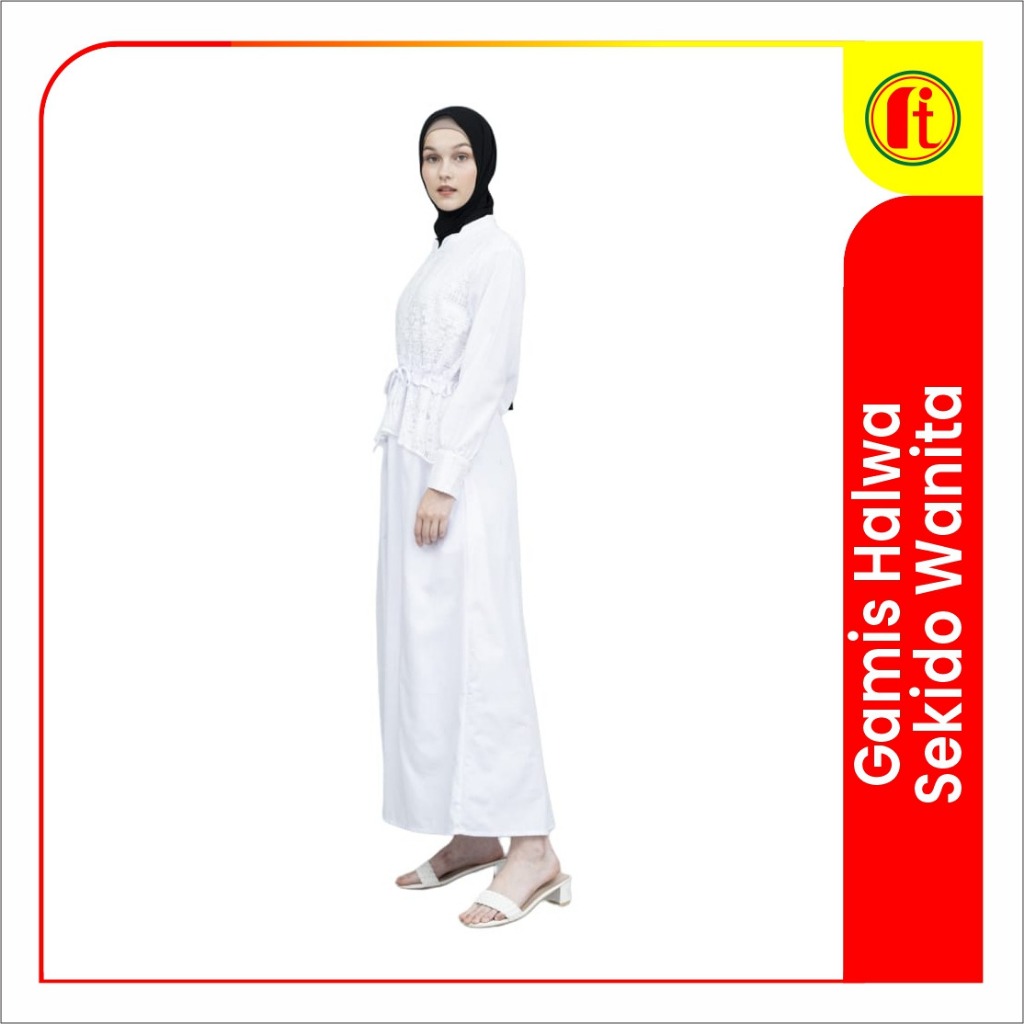 Gamis Putih Halwa Sekido Wanita Dewasa - RITA