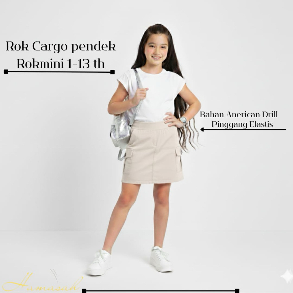 Rok Cargo pendek anak perempuan  mini skirt anak perempuan 1-13 tahun cewek remaja  koreant Style