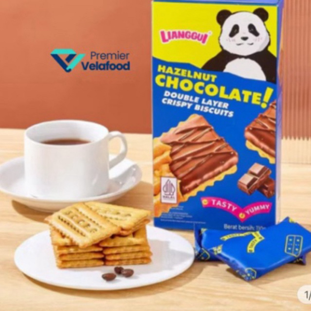 Biskuit Panda Lianggui coklat hazelnut