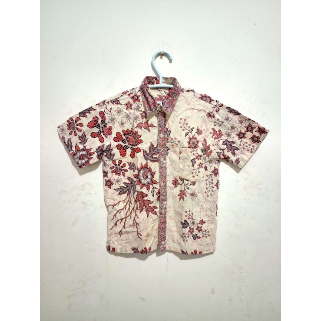 Kemeja anak seragam Batik bpk penabur size 4 bahan katun