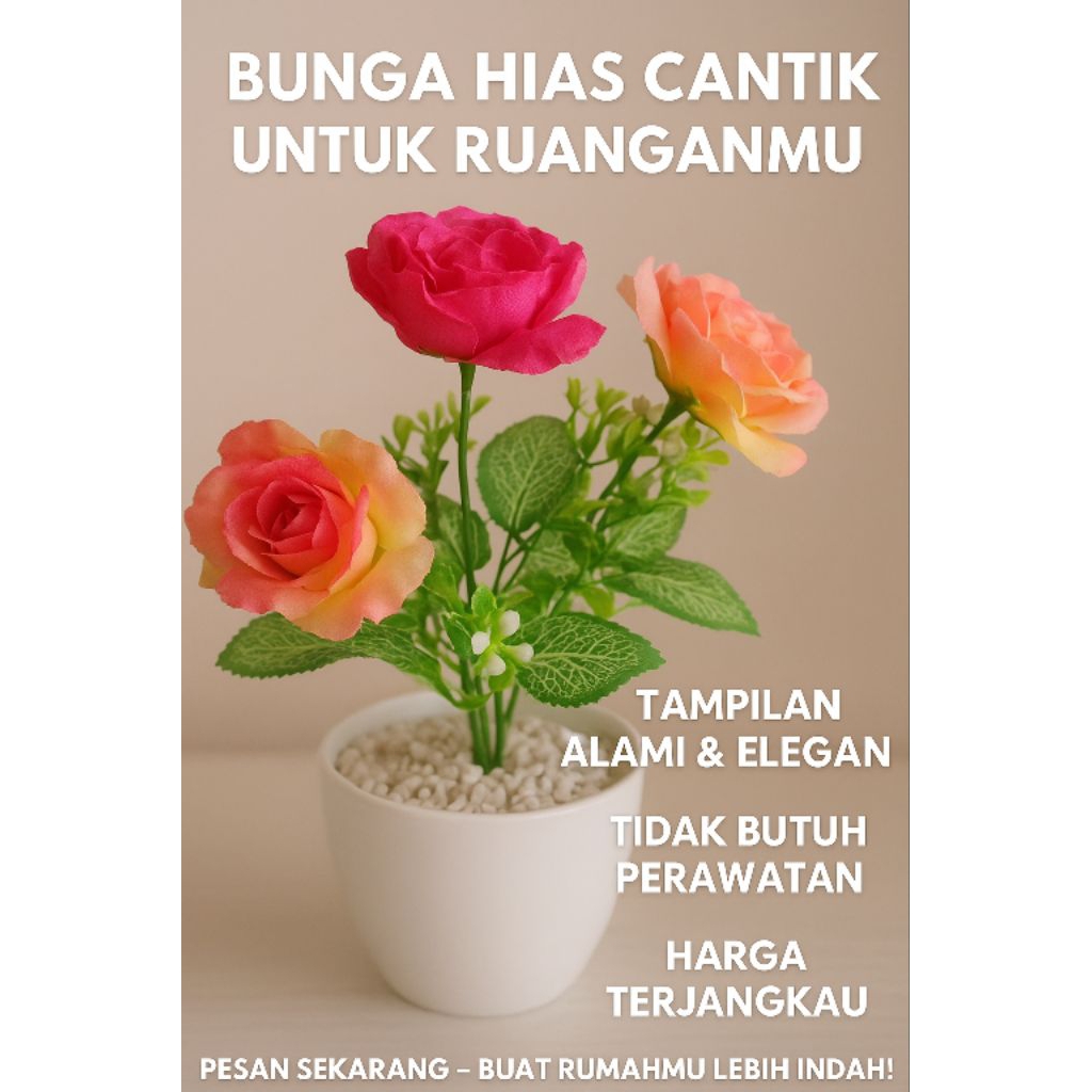bunga hias plastik yg unik dan menarik
