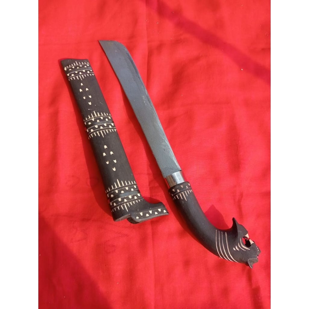 COD GOLOK BAJA PER ASLI GAGANG MODEL MACAN, SARUNG MOTIF, SUPER TAJAM