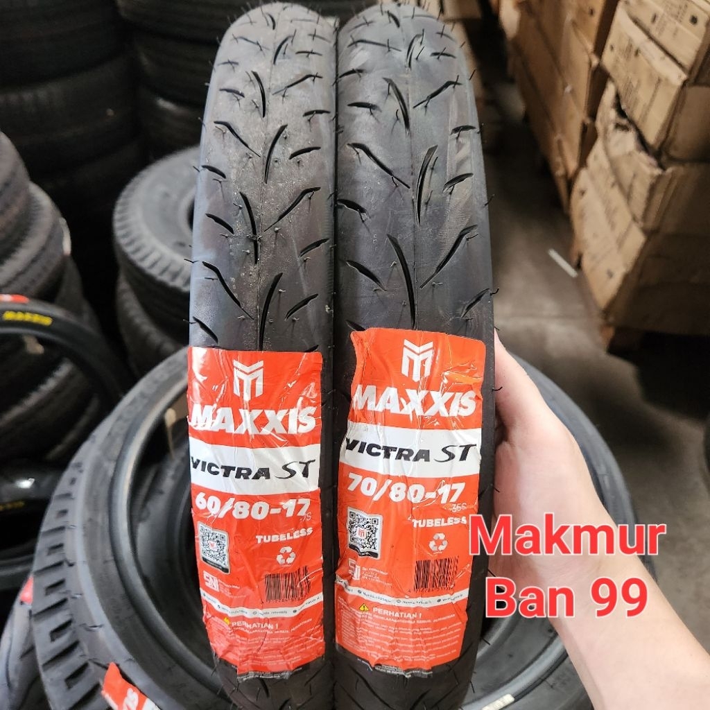 SEPASANG Ban Maxxis 60/80-17 & 70/80-17 Victra Tubeless