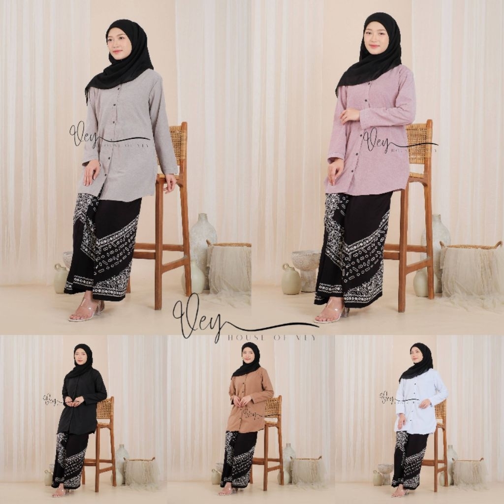 Atasan Tunik Wanita/ Atasan Santri Putri Wajada Atasan Panjang Wanita Muslim Formal