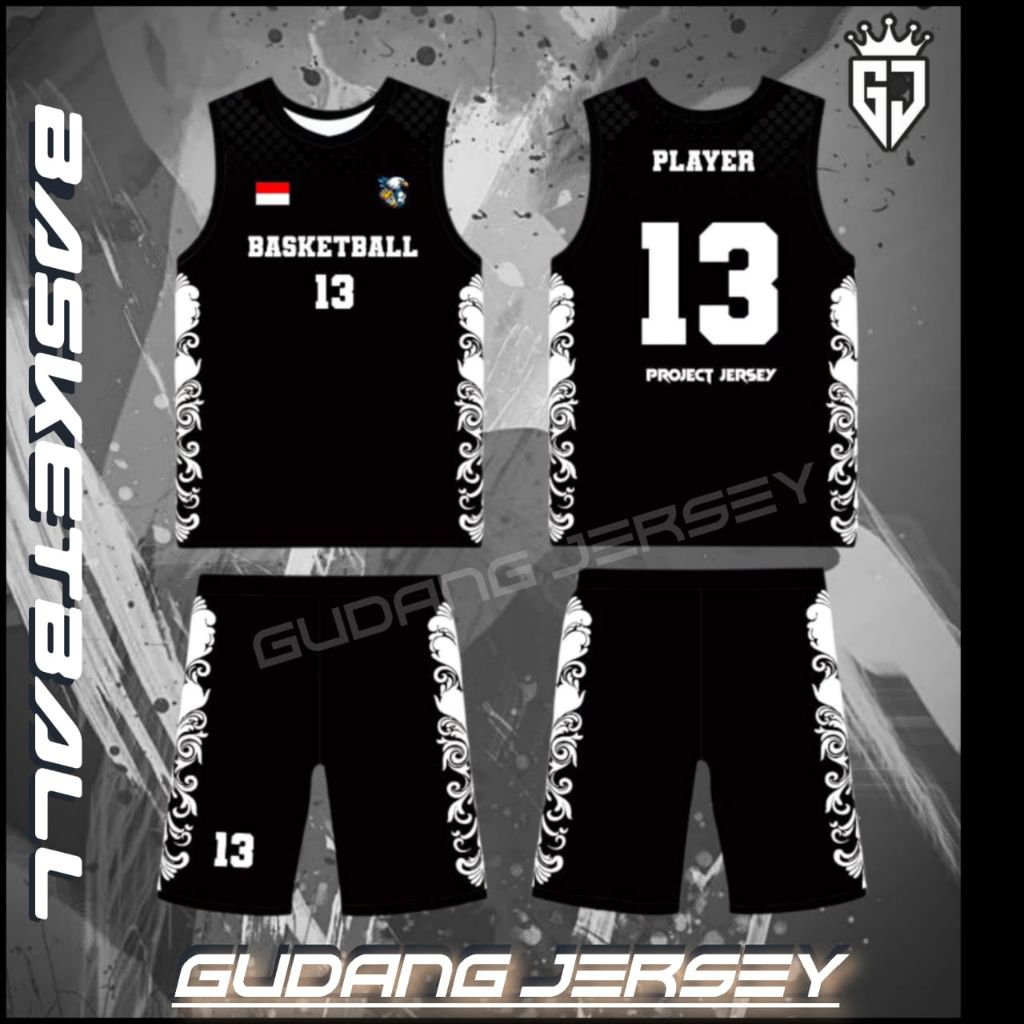 Jersey basketball custom gratis nama & nomor punggung