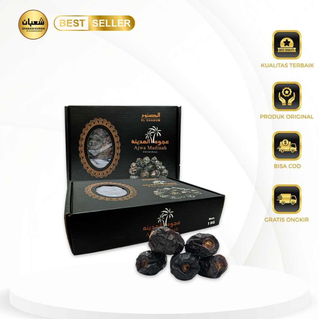 Kurma Ajwa Original Premium / Kurma Ajwa Madinah / Kurma Ajwa 1kg Asli 100% Original Shabani kurma