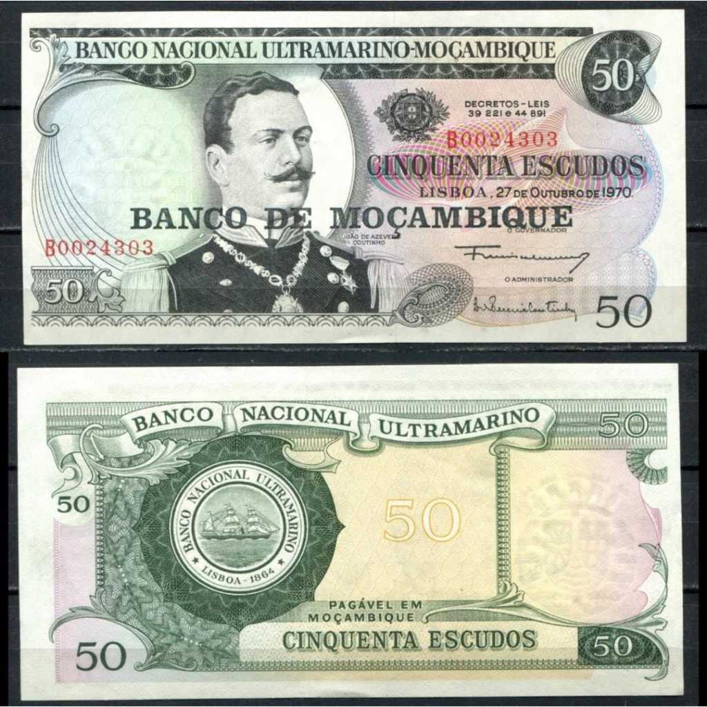 Mozambique 50 Escudos UNC-Original-Gress __uk lbh besar__