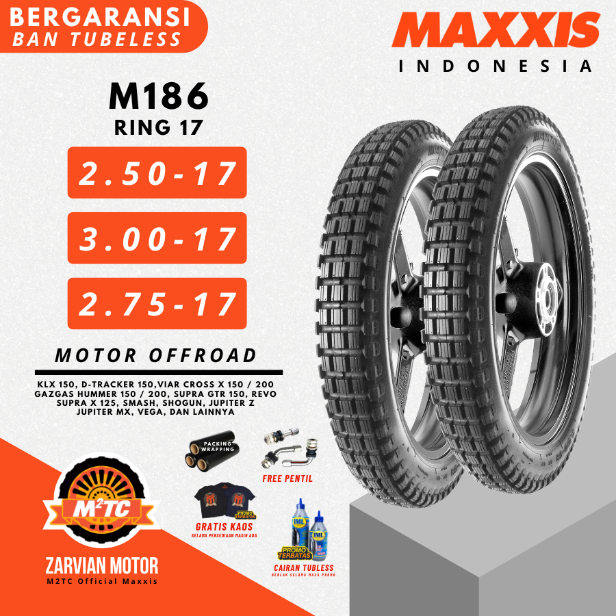 Ban Motor Trail Maxxis M186 250 275 300 Ring 17 Ban Motocrooss Tracker Ban Tahu