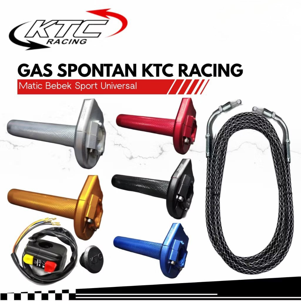 Gas Spontan 2 Kabel Black Carbon + Saklar KTC Original Ninja R25 R15 Cbr Vixion Nmax Xmax Aerox Vari