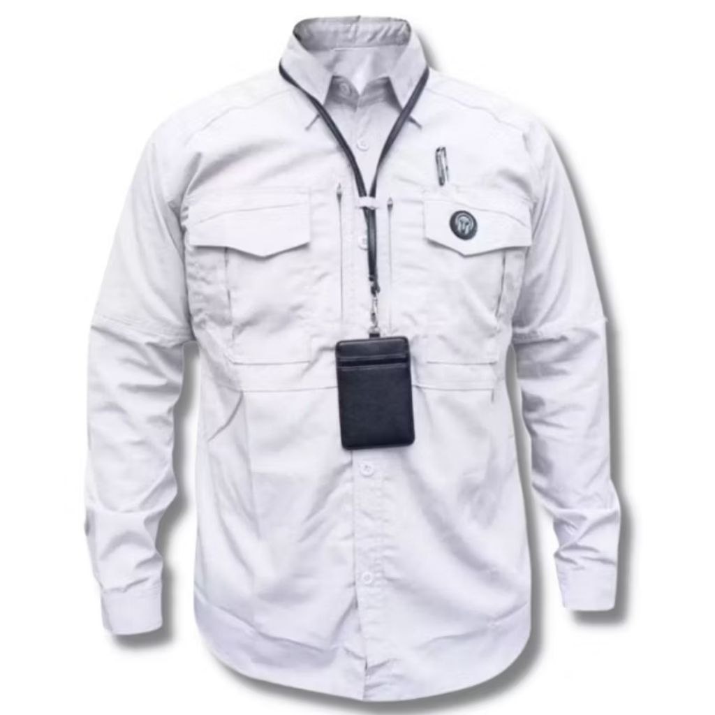KEMEJA TACTICAL M TAC PUTIH SERAGAM KERJA LAPANGAN PASPAMPRES PDL OUTDOOR PRIA PANJANG