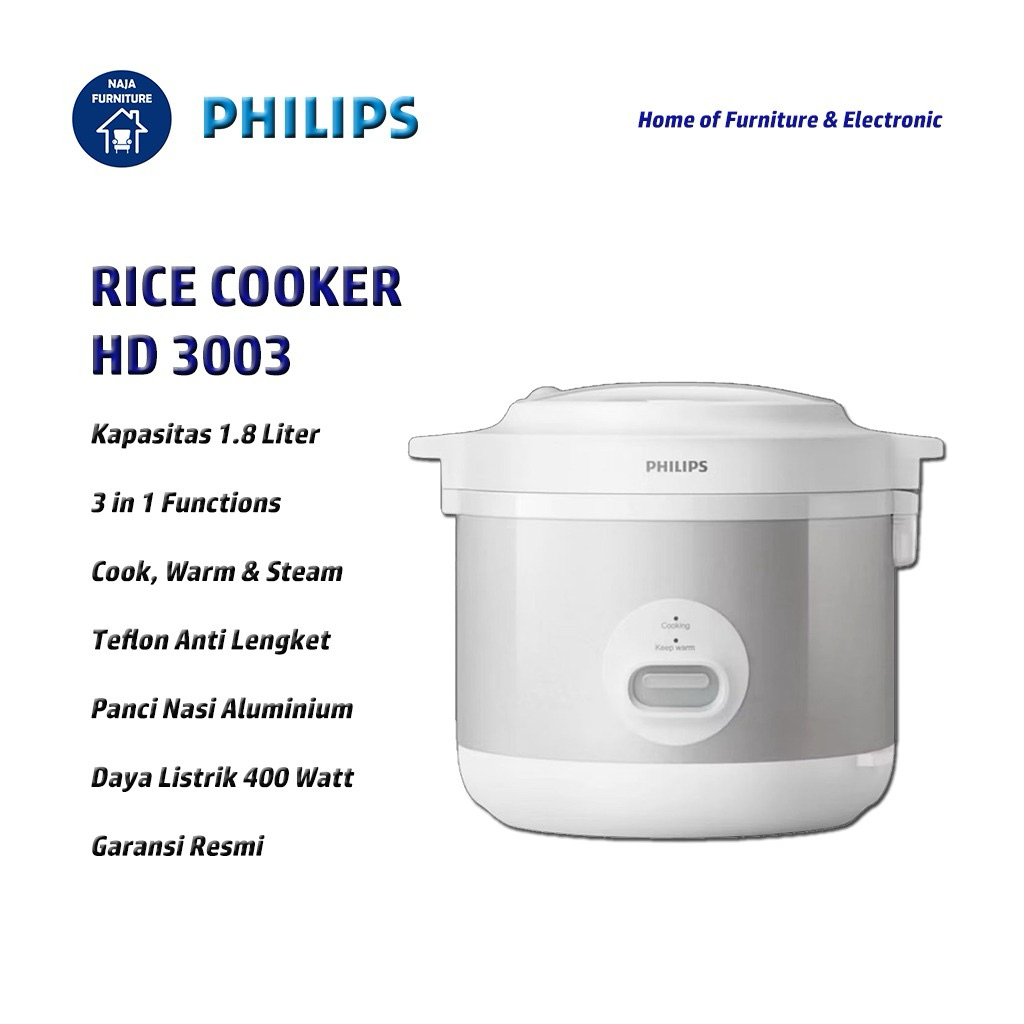 PHILIPS Magic com HD-3003 1.8 Liter | Rice Cooker Philips 1.8 Liter | Penanak Nasi Philips | Magic c