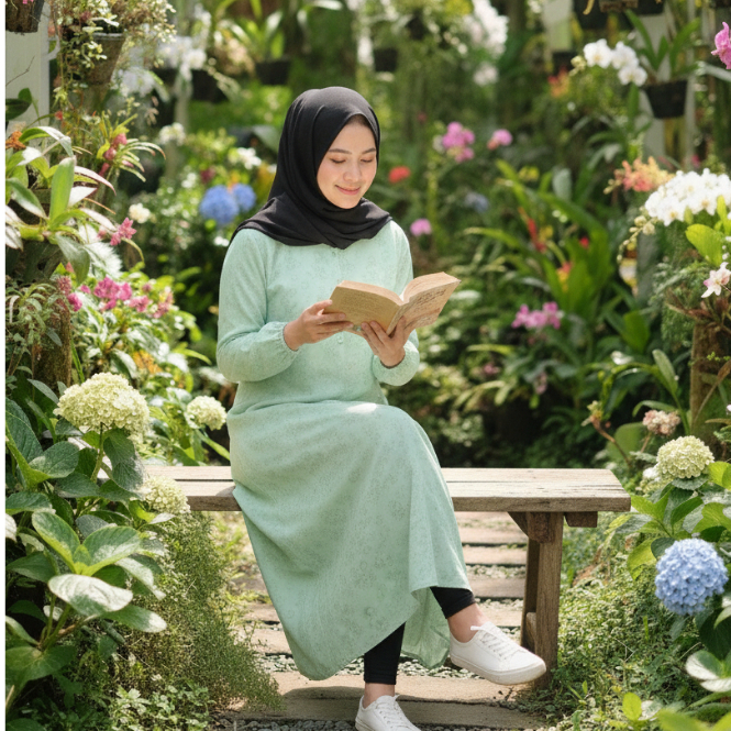 TUNIK MOTIF BUNGA WANITA DEWASA