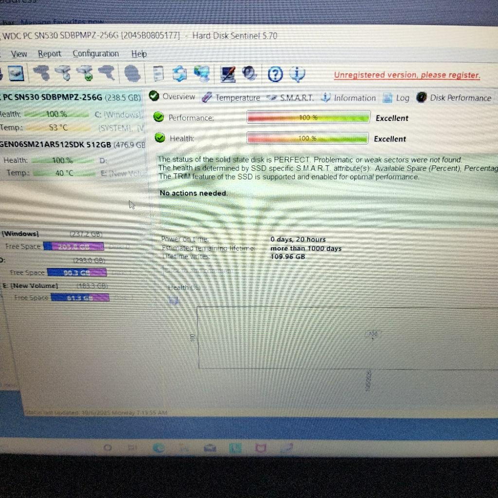 SSD NVME 256GB WD 2242 LIKE NEW copotan laptop baru