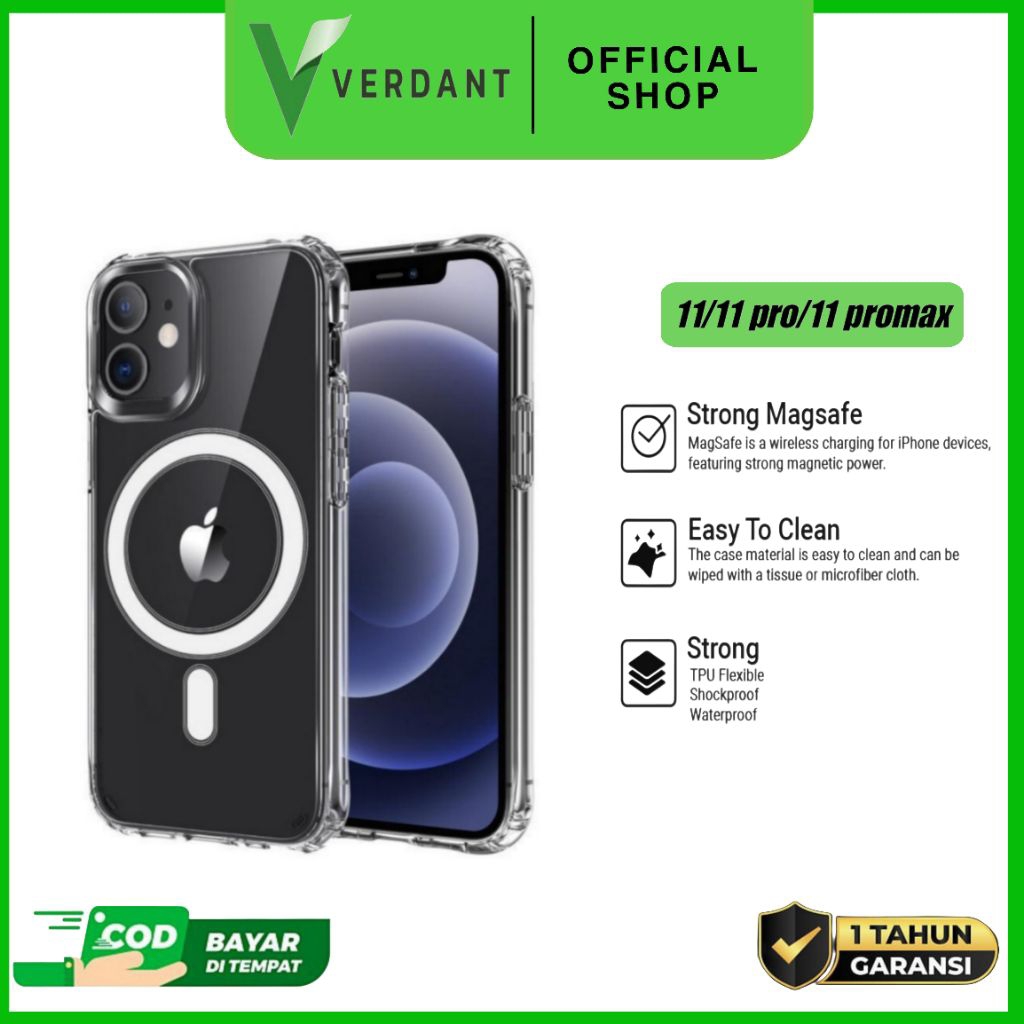 MAGSAFE CLEAR CASE UNTUK IPHONE 11 11 PRO 11 PRO MAX CASING MAGSAFE MAGNETIC CHARGER TRANSPARAN CLEA