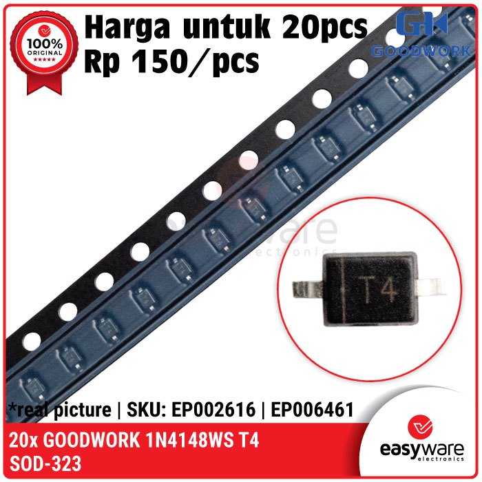 20pcs Diode 1N4148 SOD-323 1N4148WS T4 SOD-323 Switching Dioda 1N4148 SMD