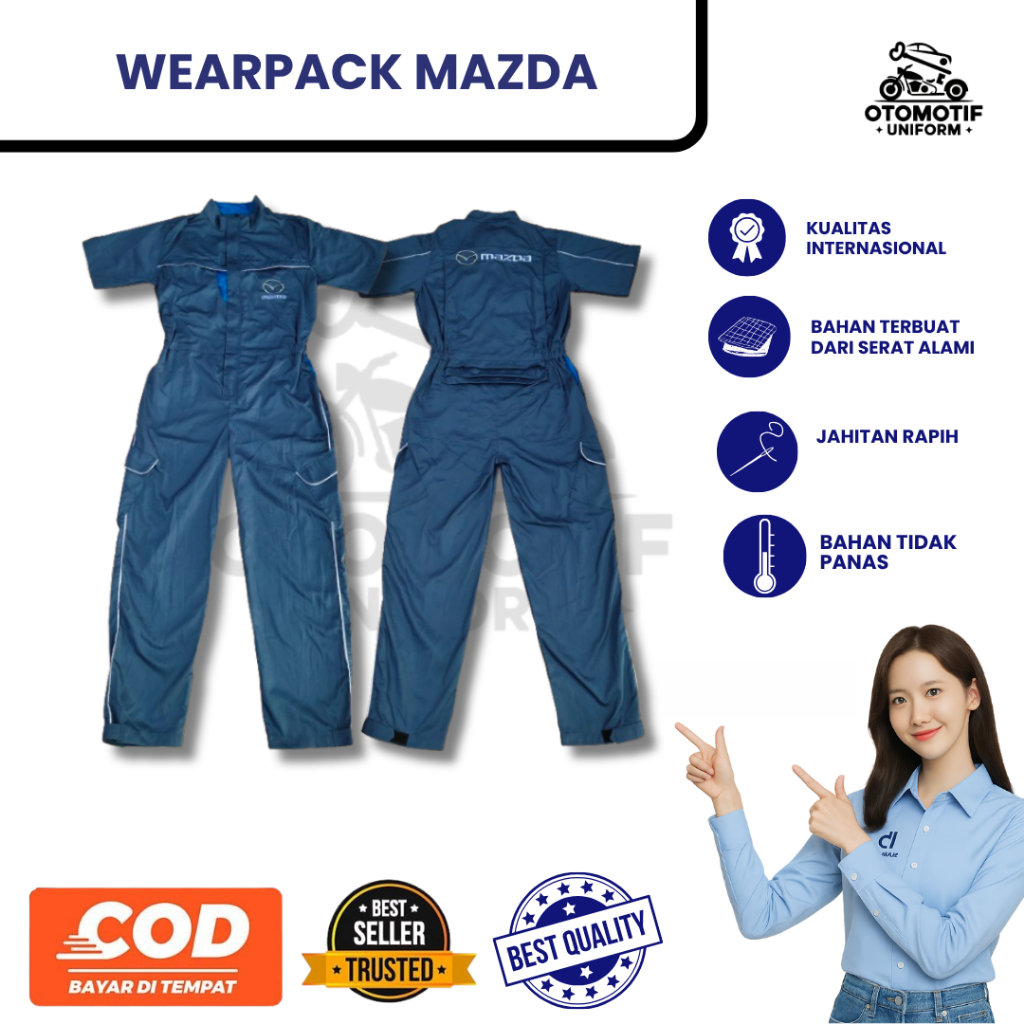 Wearpack Standar Mazda | Seragam Mazda | Wearpack Mazda | Seragam Mekanik Bengkel Pria