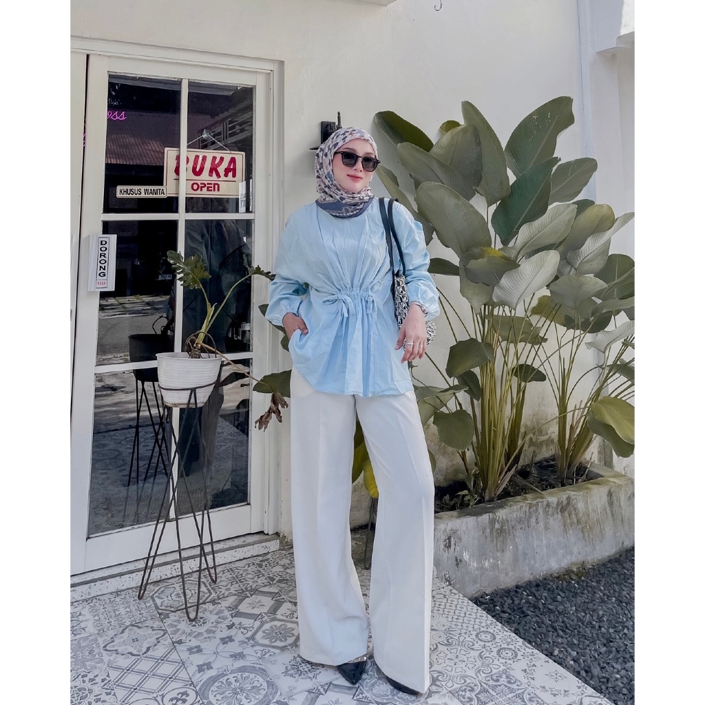JENNARANA - Yemima Top || Blouse serut korean look katun poplin