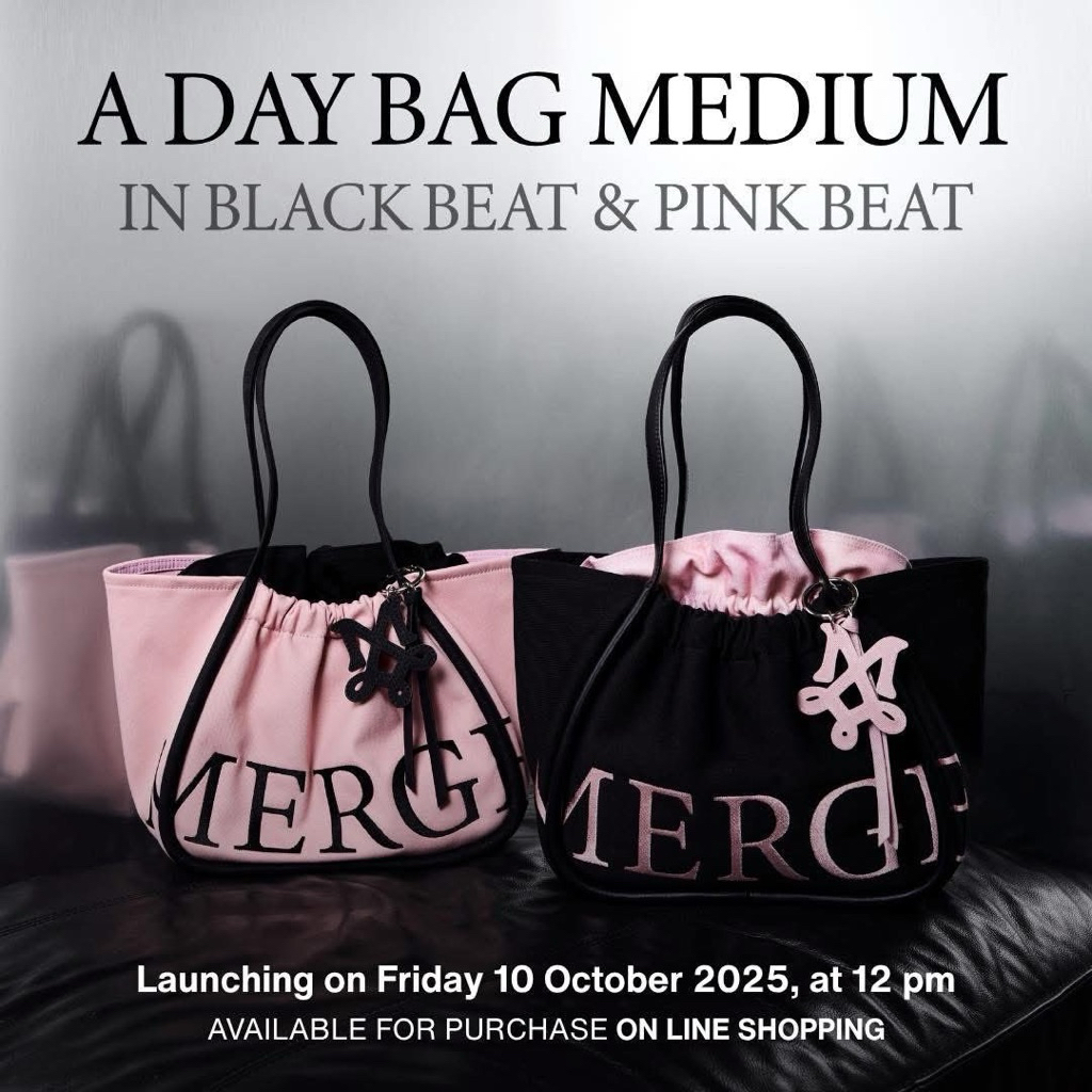 MERGE A DAY BAG MEDIUM BLACK PINK BEAT ORIGINAL THAILAND