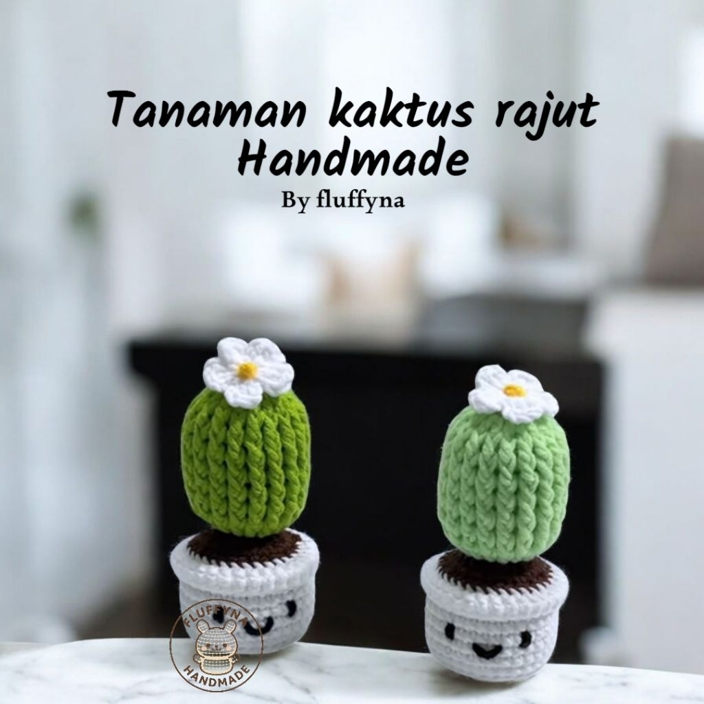fluffyna - Amigurumi Crochet pohon kaktus / Tanaman kaktus rajut handmade / kaktus rajut mini lucu